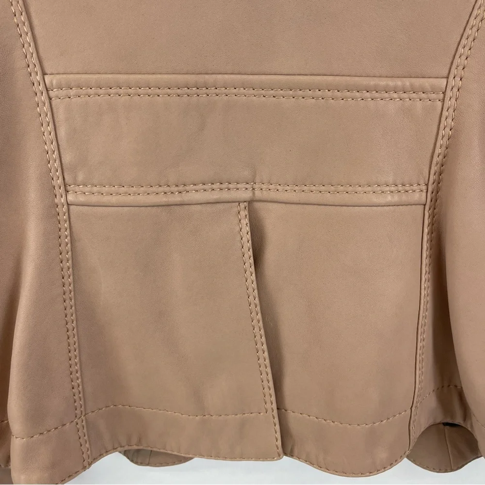 Giorgio Armani‎ Tan Leather Jacket Made in Italy Size 42 (US 6)
